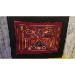 Vintage MCM Beautiful Mola Textile Art 19"X 14"
